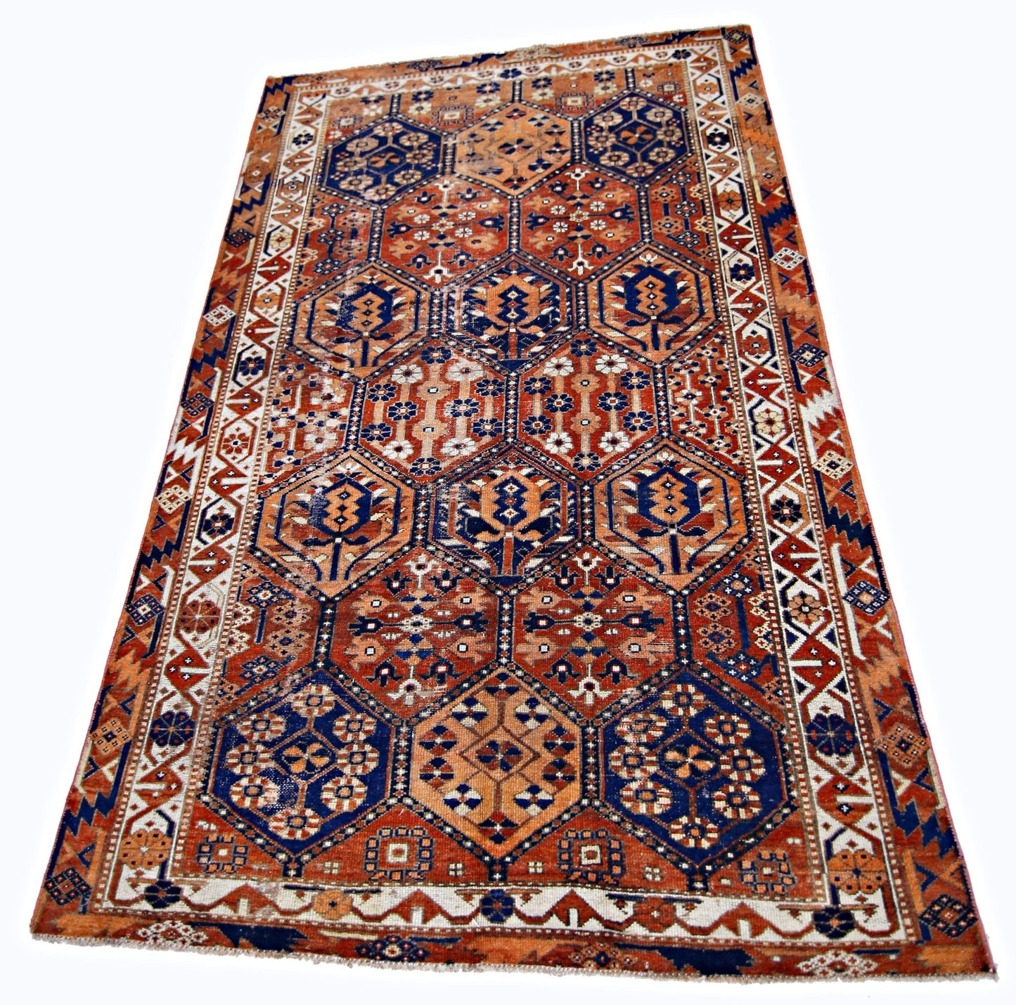 Handmade Vintage Persian Bakhtiar Rug | 194 x 129 cm | 6'5" x 4'3" - Najaf Rugs & Textile