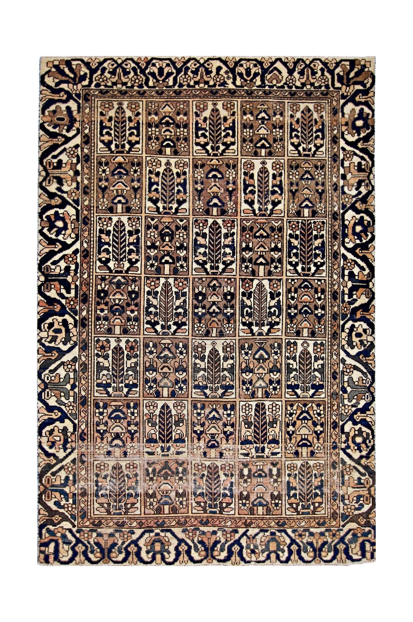 Handmade Vintage Persian Bakhtiar Rug | 199 x 140 cm | 6'6" x 4'7" - Najaf Rugs & Textile