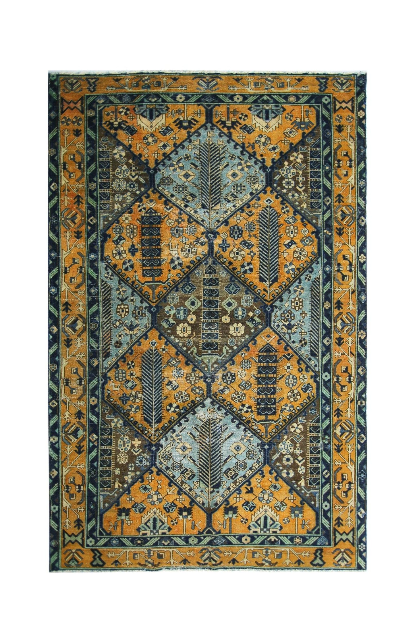 Handmade Vintage Persian Bakhtiar Rug | 272 x 163 cm | 8'11" x 5'4" - Najaf Rugs & Textile