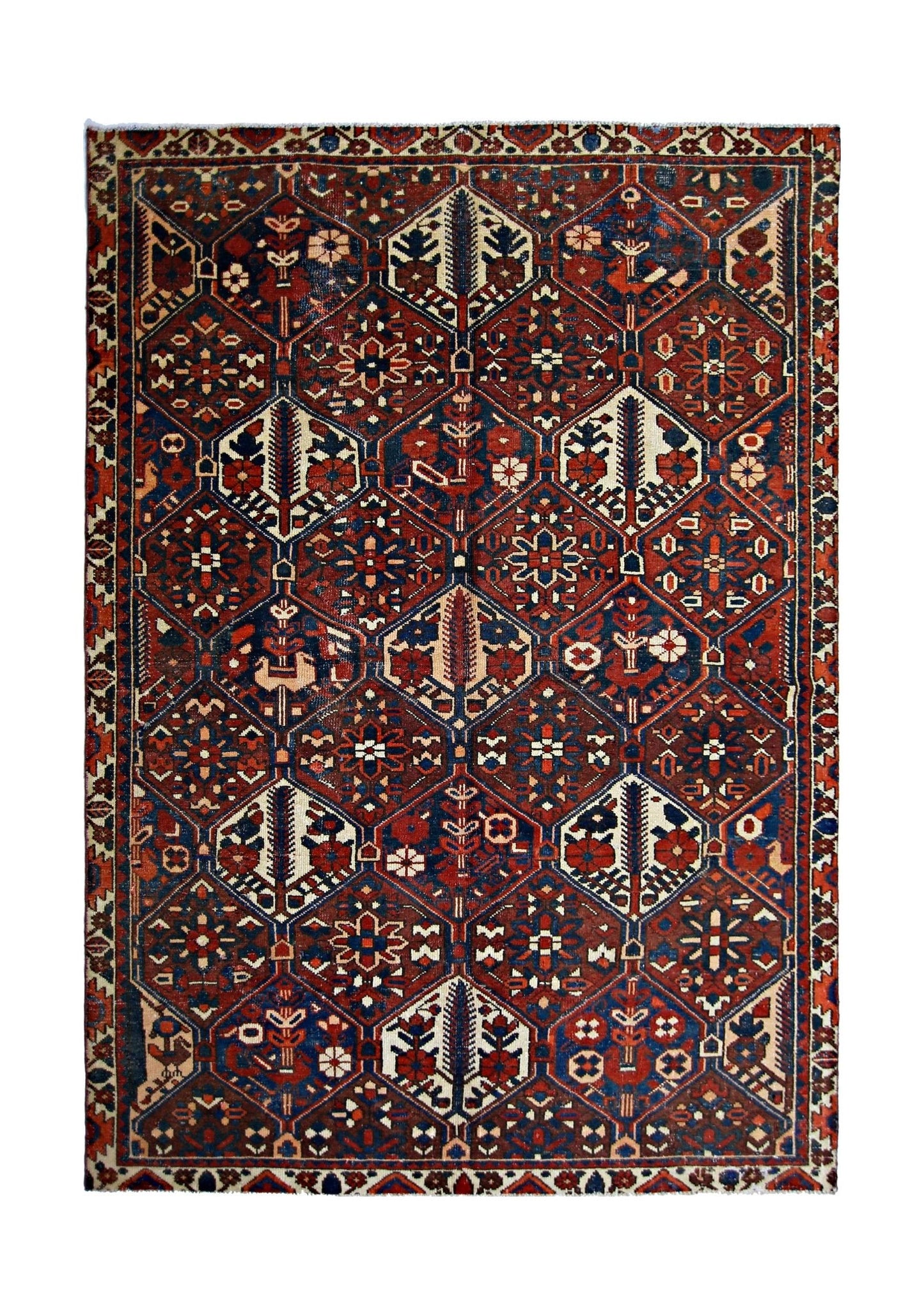 Handmade Vintage Persian Bakhtiar Rug | 275 x 180 cm | 9' x 5'11" - Najaf Rugs & Textile