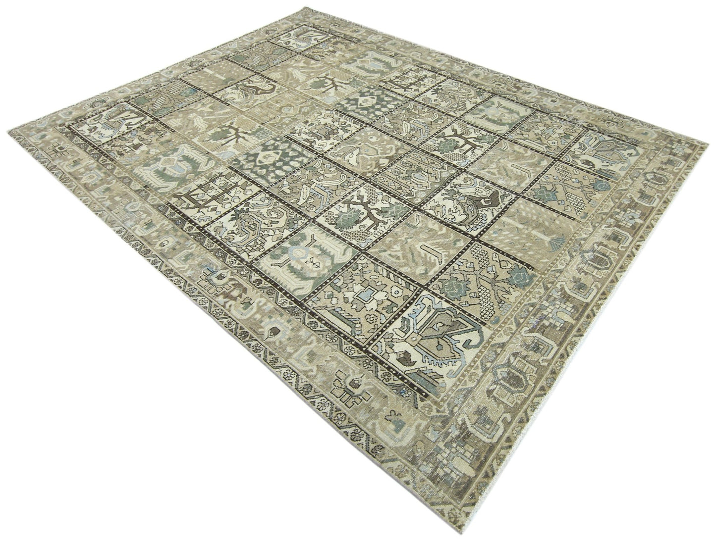 Handmade Vintage Persian Bakhtiar Rug | 287 x 214 cm | 9'5" x 7' - Najaf Rugs & Textile
