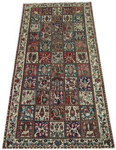 Handmade Vintage Persian Bakhtiar Rug | 288 x 151 cm | 9'6" x 4'11" - Najaf Rugs & Textile