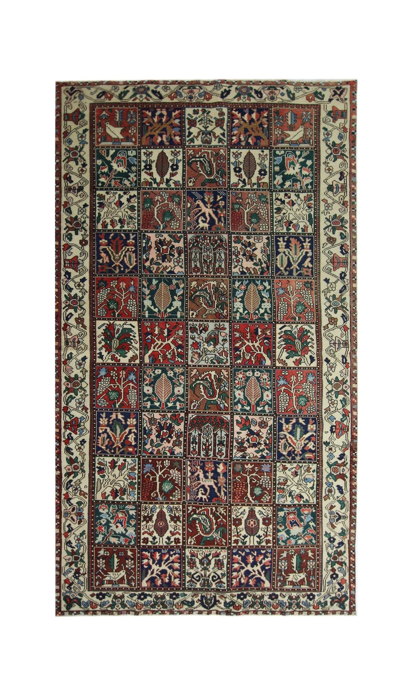 Handmade Vintage Persian Bakhtiar Rug | 288 x 151 cm | 9'6" x 4'11" - Najaf Rugs & Textile