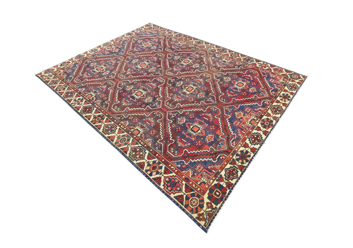 Handmade Vintage Persian Bakhtiar Rug | 290 x 213 cm | 9'6" x 7' - Najaf Rugs & Textile