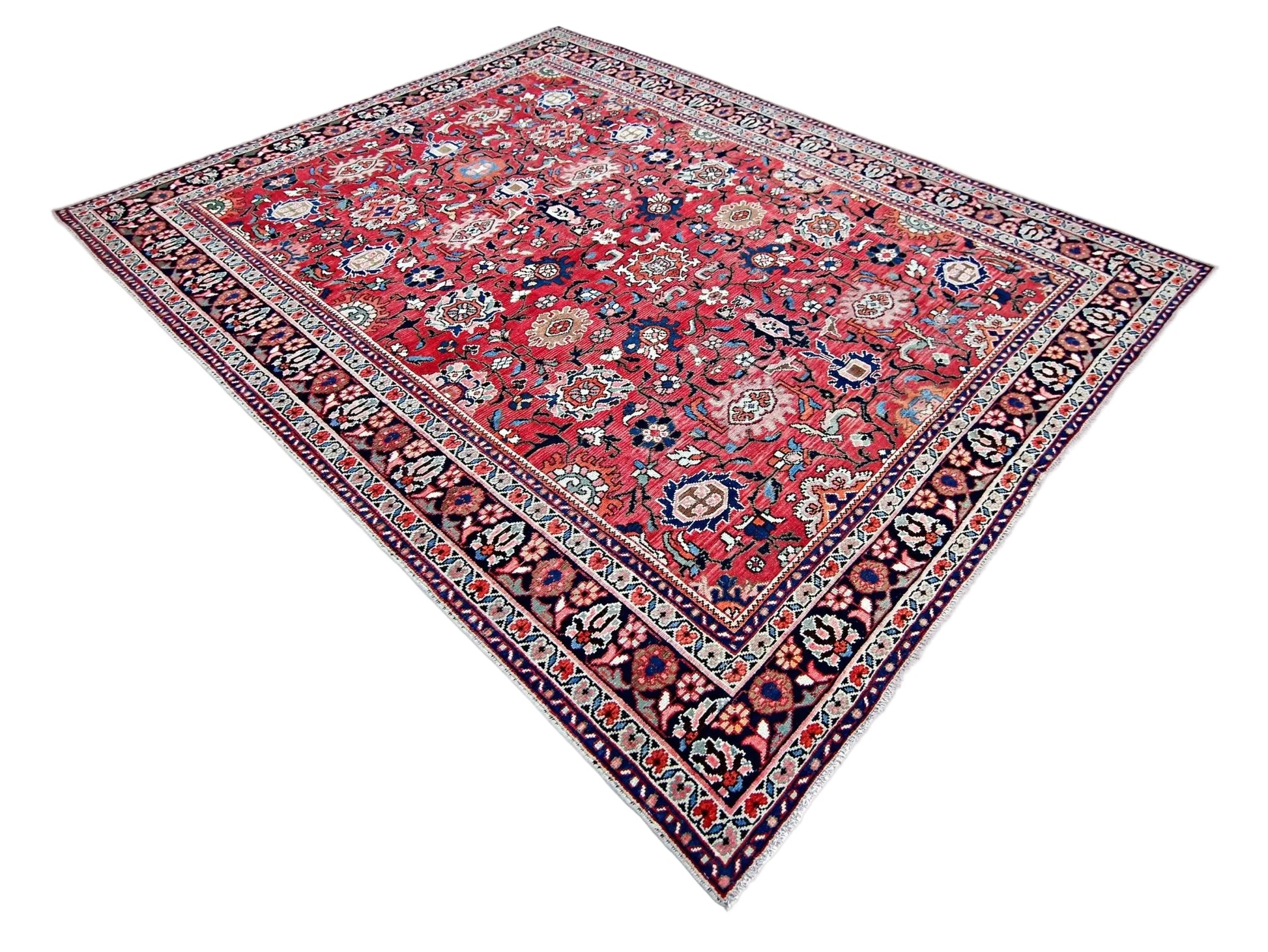 Handmade Vintage Persian Bakhtiar Rug | 296 x 227 cm | 9'8" x 7'5" - Najaf Rugs & Textile