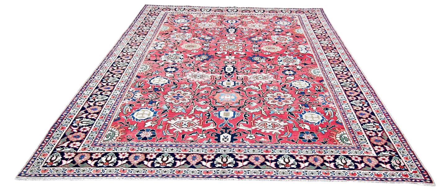 Handmade Vintage Persian Bakhtiar Rug | 296 x 227 cm | 9'8" x 7'5" - Najaf Rugs & Textile