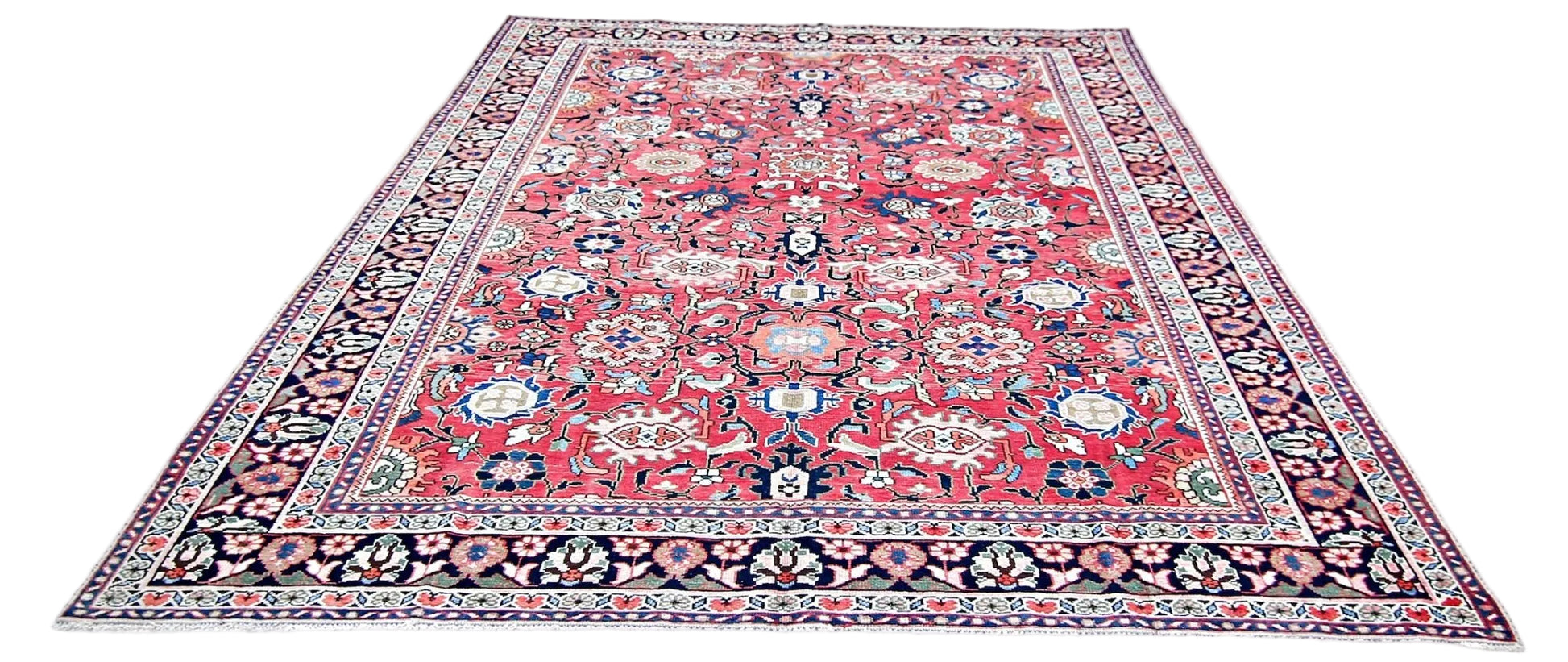 Handmade Vintage Persian Bakhtiar Rug | 296 x 227 cm | 9'8" x 7'5" - Najaf Rugs & Textile