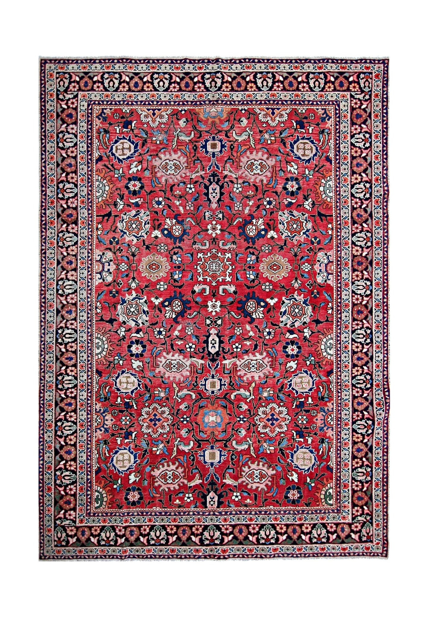 Handmade Vintage Persian Bakhtiar Rug | 296 x 227 cm | 9'8" x 7'5" - Najaf Rugs & Textile