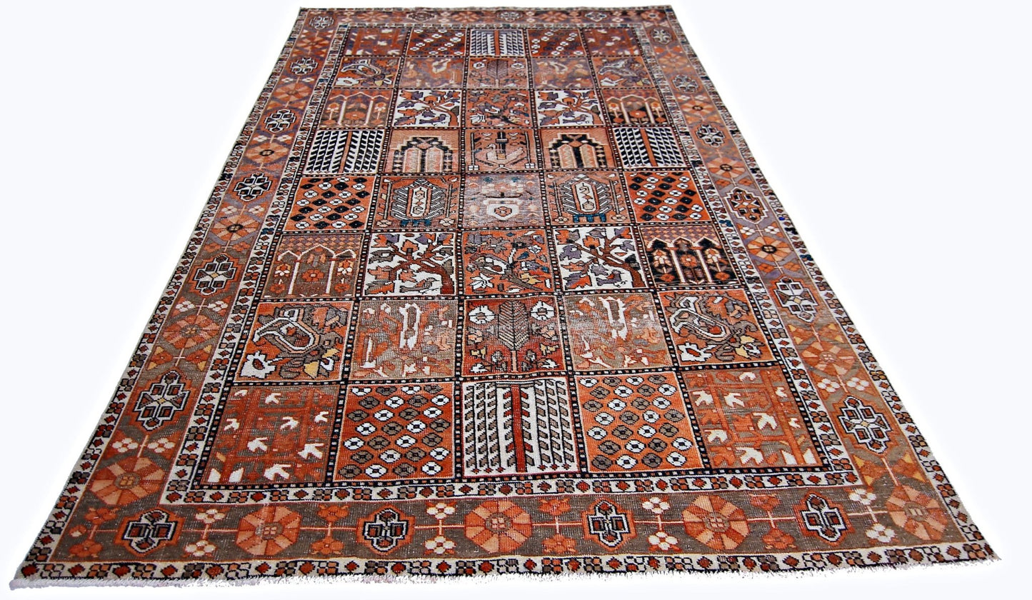 Handmade Vintage Persian Bakhtiar Rug | 299 x 192 cm | 9'9" x 6'3" - Najaf Rugs & Textile