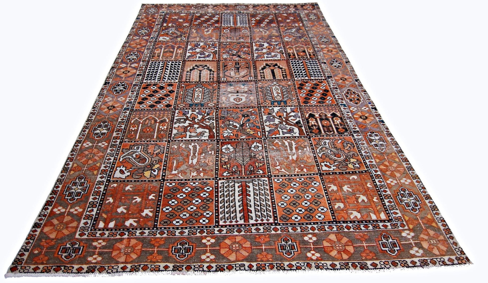 Handmade Vintage Persian Bakhtiar Rug | 299 x 192 cm | 9'9" x 6'3" - Najaf Rugs & Textile