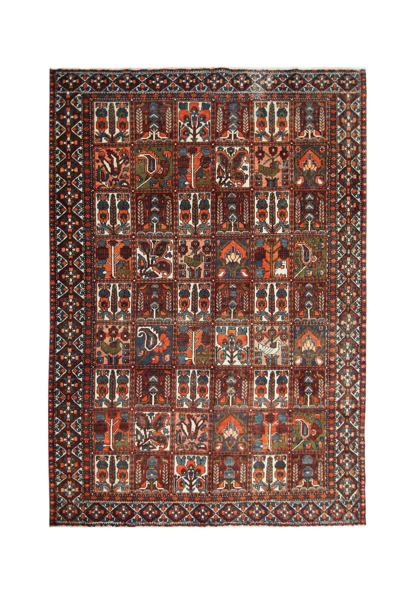 Handmade Vintage Persian Bakhtiar Rug | 299 x 213 cm | 9'10" x 7' - Najaf Rugs & Textile