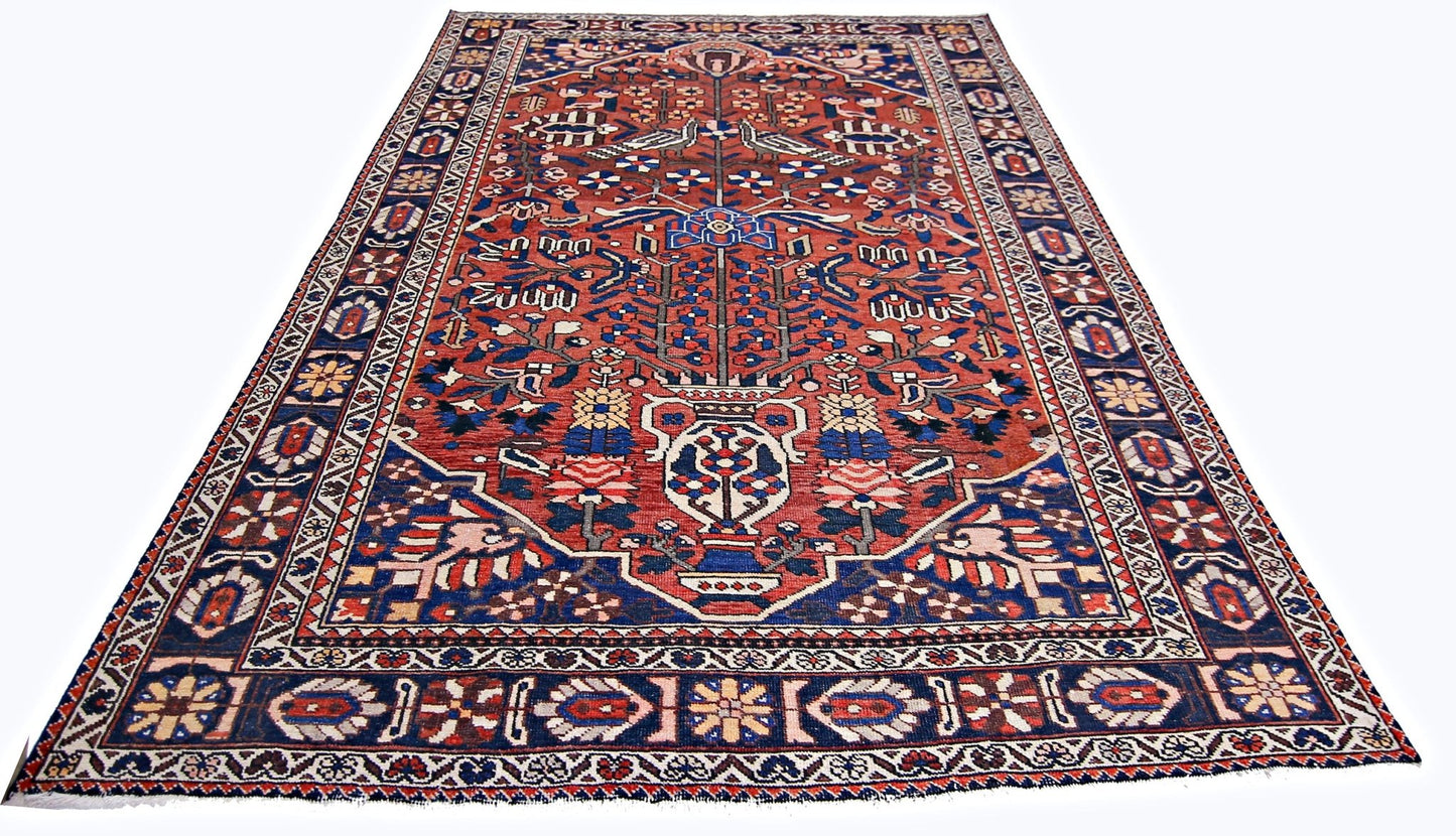 Handmade Vintage Persian Bakhtiar Rug | 319 x 206 cm | 10'6" x 6'9" - Najaf Rugs & Textile