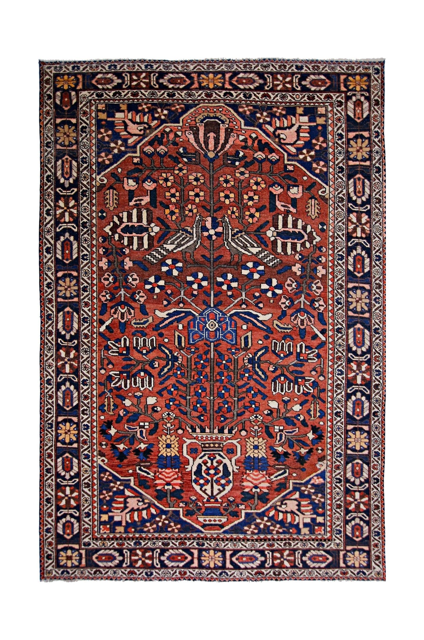 Handmade Vintage Persian Bakhtiar Rug | 319 x 206 cm | 10'6" x 6'9" - Najaf Rugs & Textile