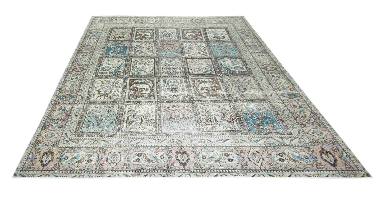 Handmade Vintage Persian Bakhtiar Rug | 368 x 282 cm | 12'1" x 9'3" - Najaf Rugs & Textile