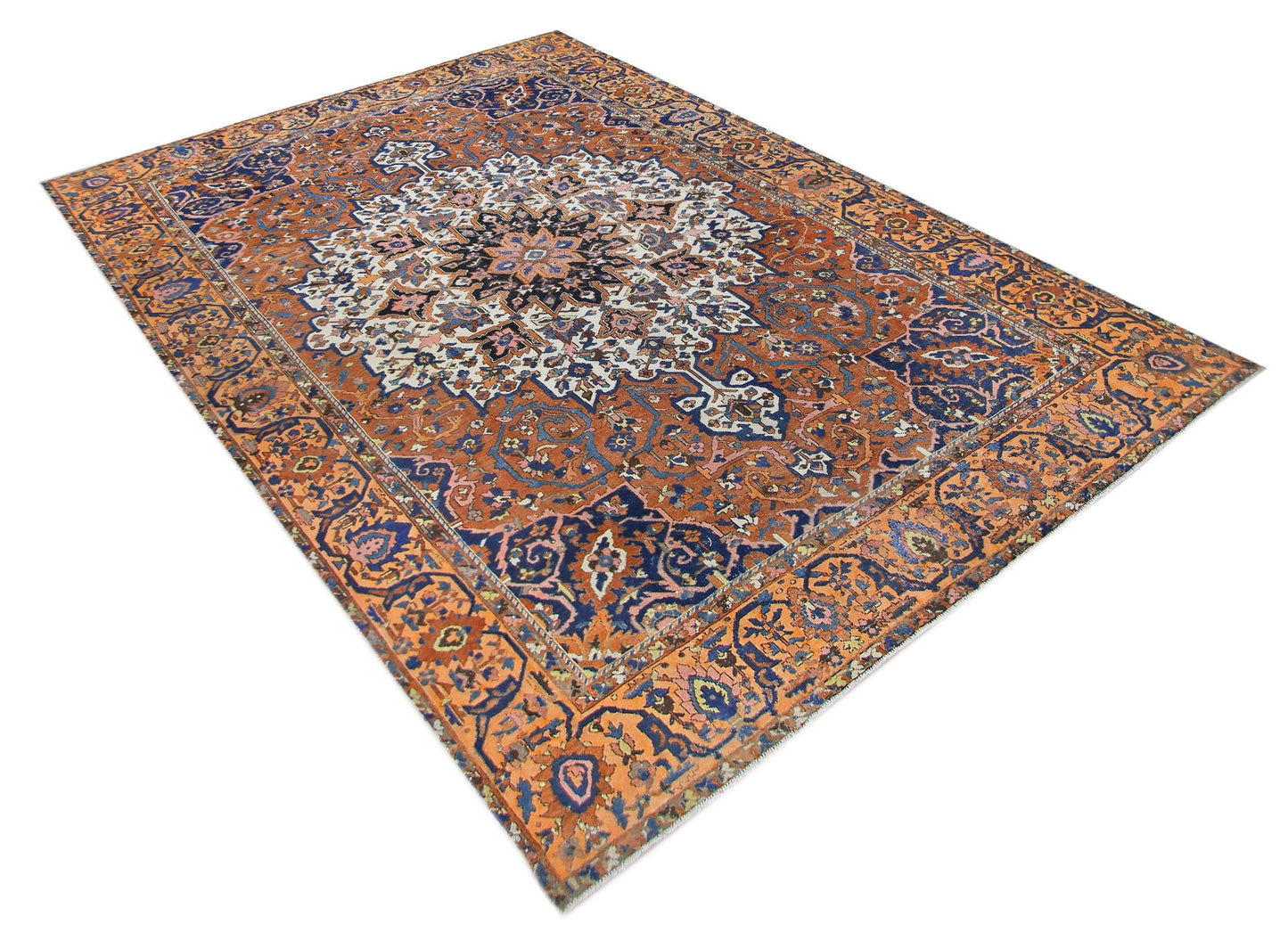 Handmade Vintage Persian Bakhtiar Rug | 456 x 347 cm | 15' x 11'4" - Najaf Rugs & Textile