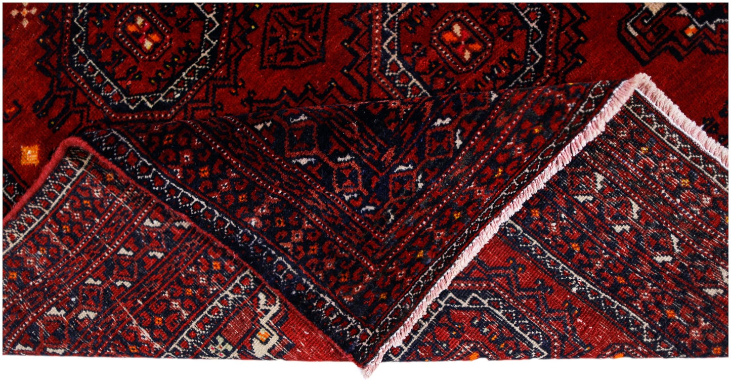 Handmade Vintage Afghan Turkmen Rug | 187 x 98 cm | 6'2" x 3'2" - Najaf Rugs & Textile