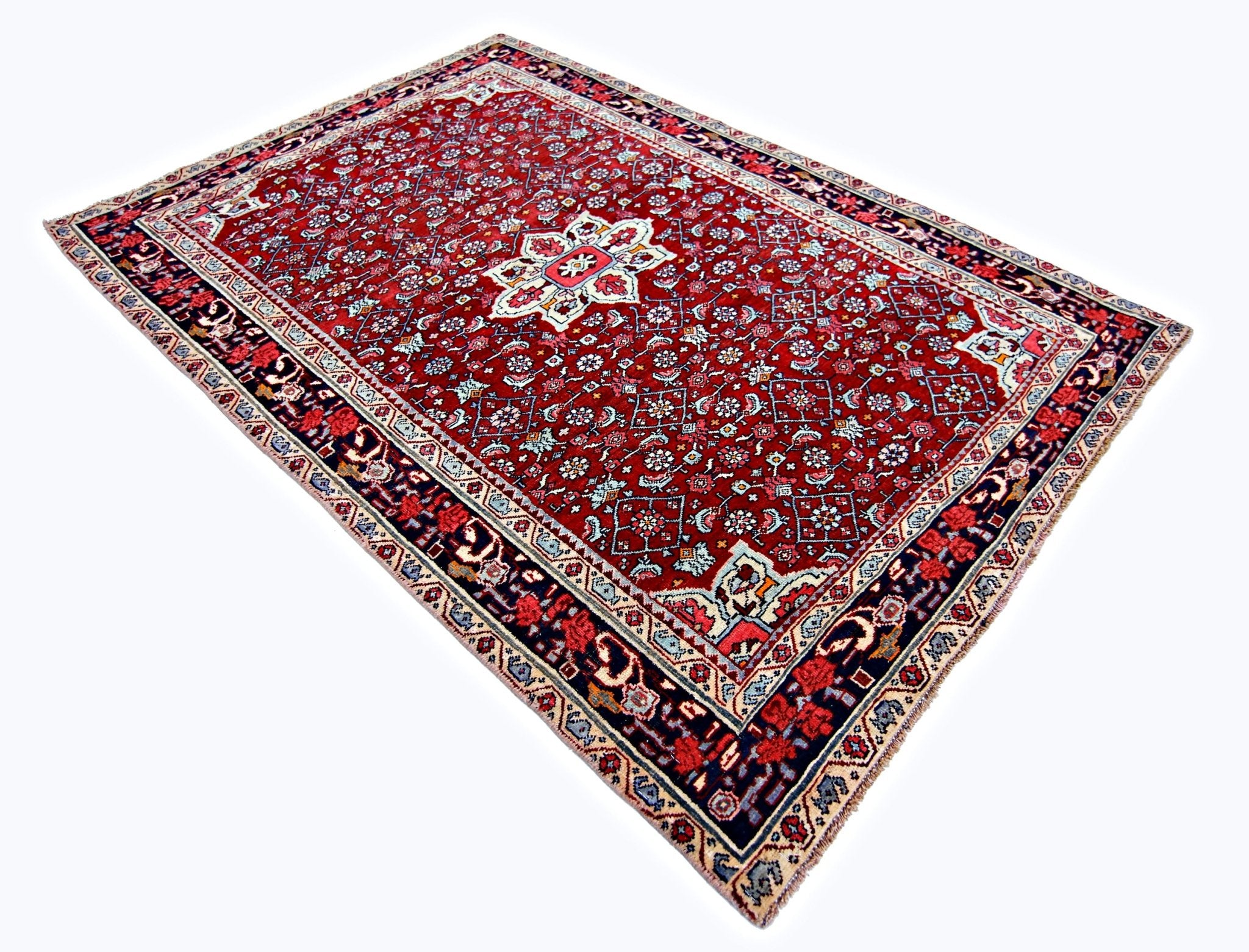 Handmade Vintage Persian Bidjar Rug | 159 x 109 cm | 5'2" x 3'7" - Najaf Rugs & Textile