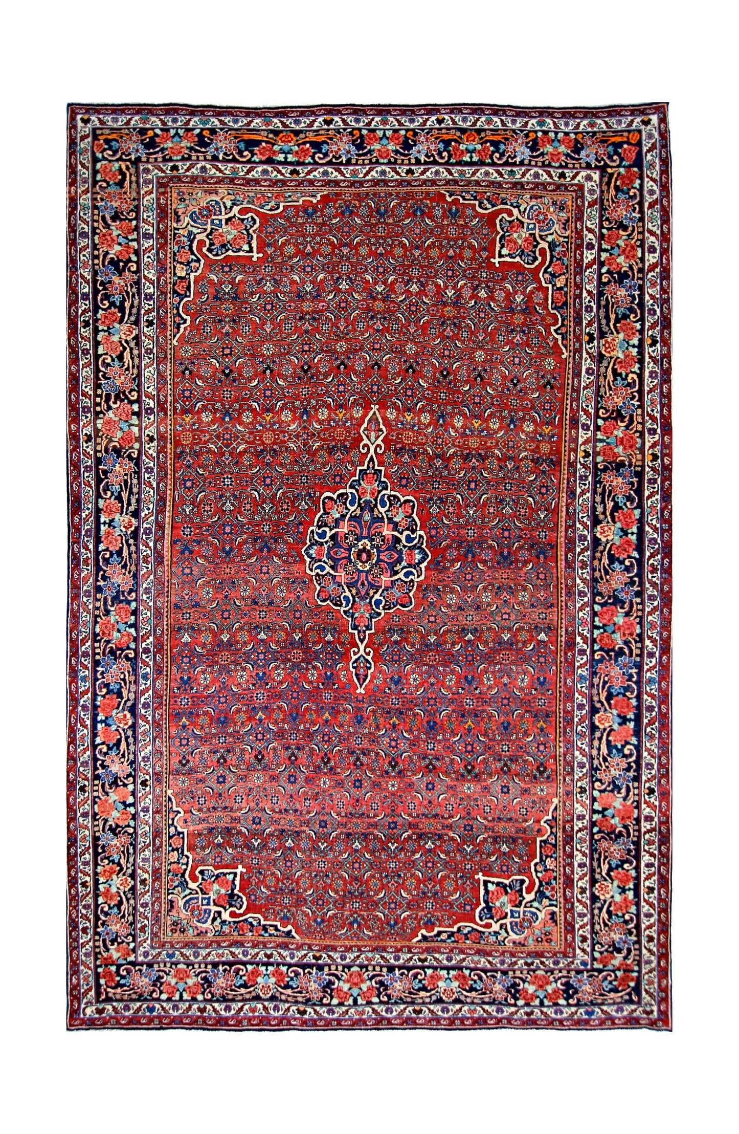 Handmade Vintage Persian Bidjar Rug | 342 x 230 cm | 11'3" x 7'6" - Najaf Rugs & Textile