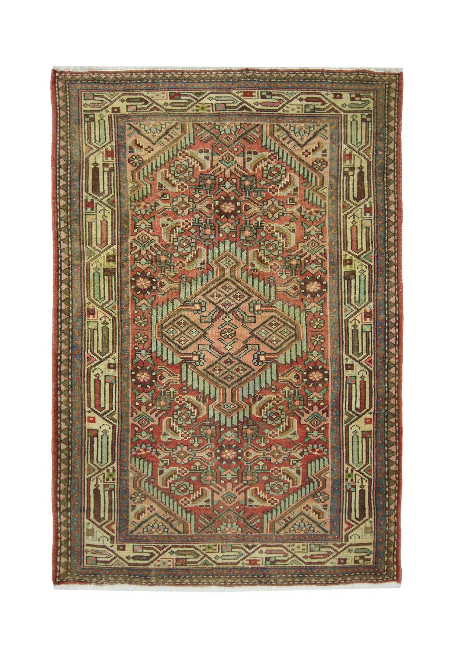 Handmade Vintage Persian Rug | 119 x 80 cm | 3'11" x 2'8" - Najaf Rugs & Textile