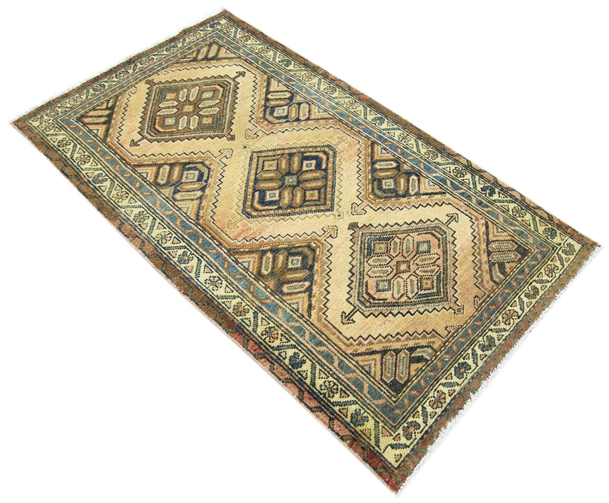 Handmade Vintage Persian Kerman Rug | 132 x 74 cm | 4'4" x 2'5" - Najaf Rugs & Textile