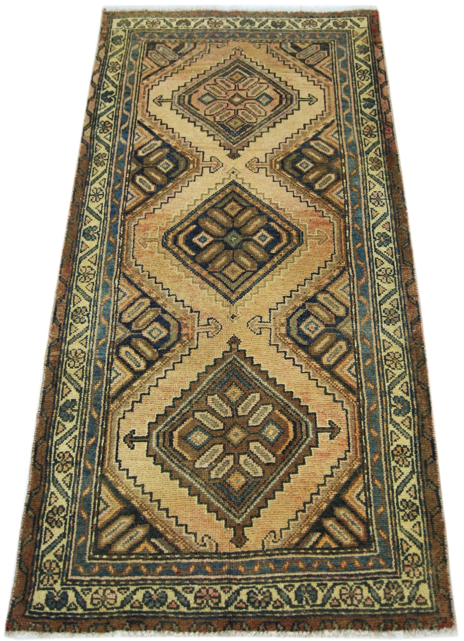 Handmade Vintage Persian Kerman Rug | 132 x 74 cm | 4'4" x 2'5" - Najaf Rugs & Textile