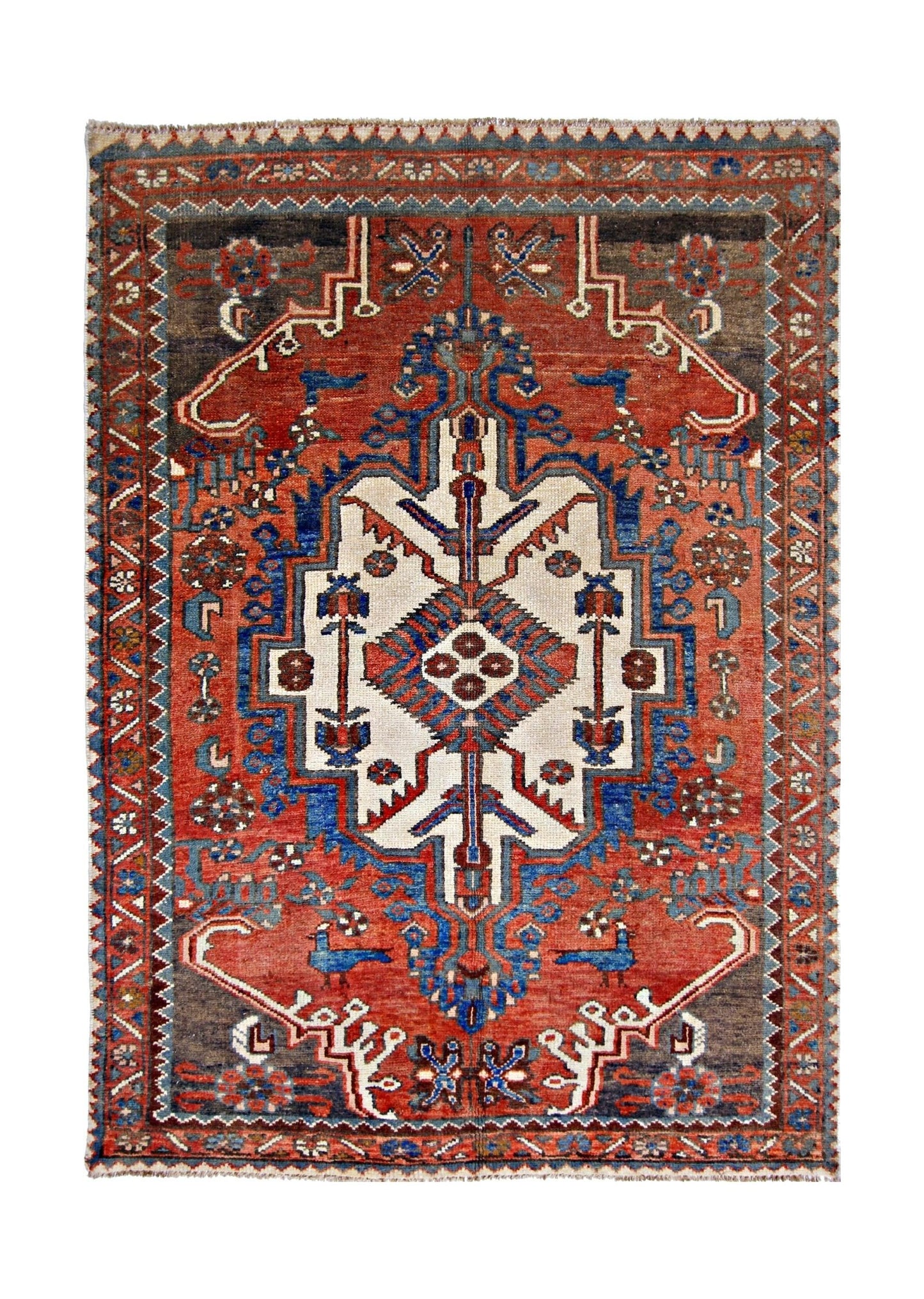 Handmade Vintage Persian Rug | 148 x 106 cm | 4'10" x 3'6" - Najaf Rugs & Textile