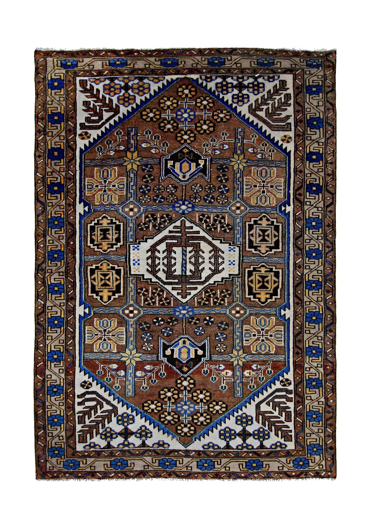 Handmade Vintage Persian Rug | 159 x 111 cm | 5'3" x 3'8" - Najaf Rugs & Textile