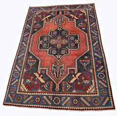 Handmade Vintage Persian Rug | 161 x 122 cm | 5'3" x 4' - Najaf Rugs & Textile