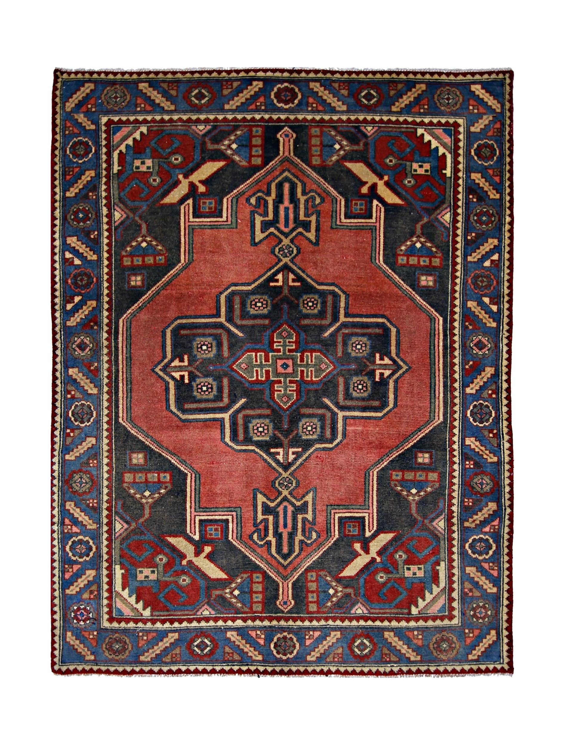 Handmade Vintage Persian Rug | 161 x 122 cm | 5'3" x 4' - Najaf Rugs & Textile