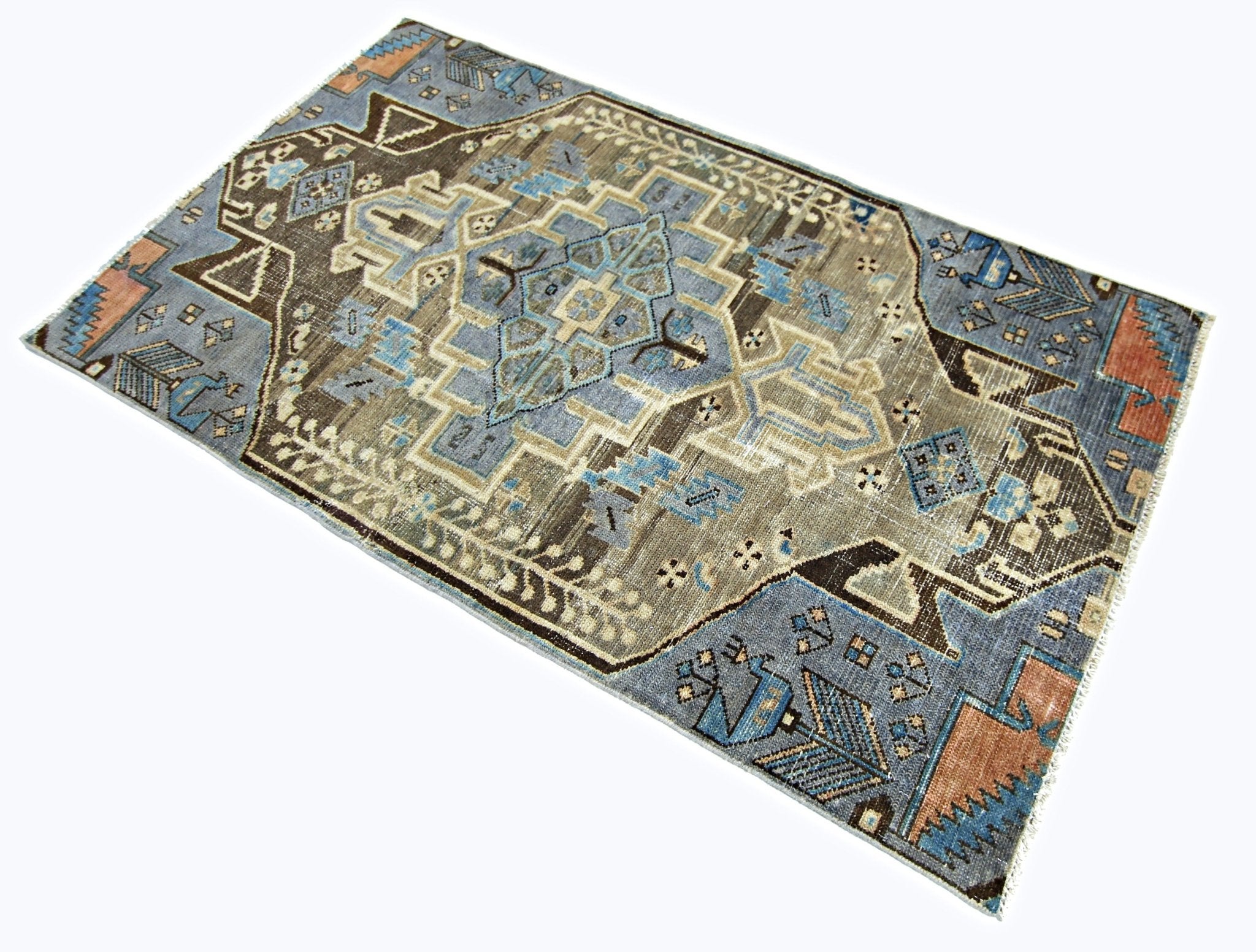 Handmade Vintage Persian Kerman Rug | 171 x 96 cm | 5'7" x 3'2" - Najaf Rugs & Textile