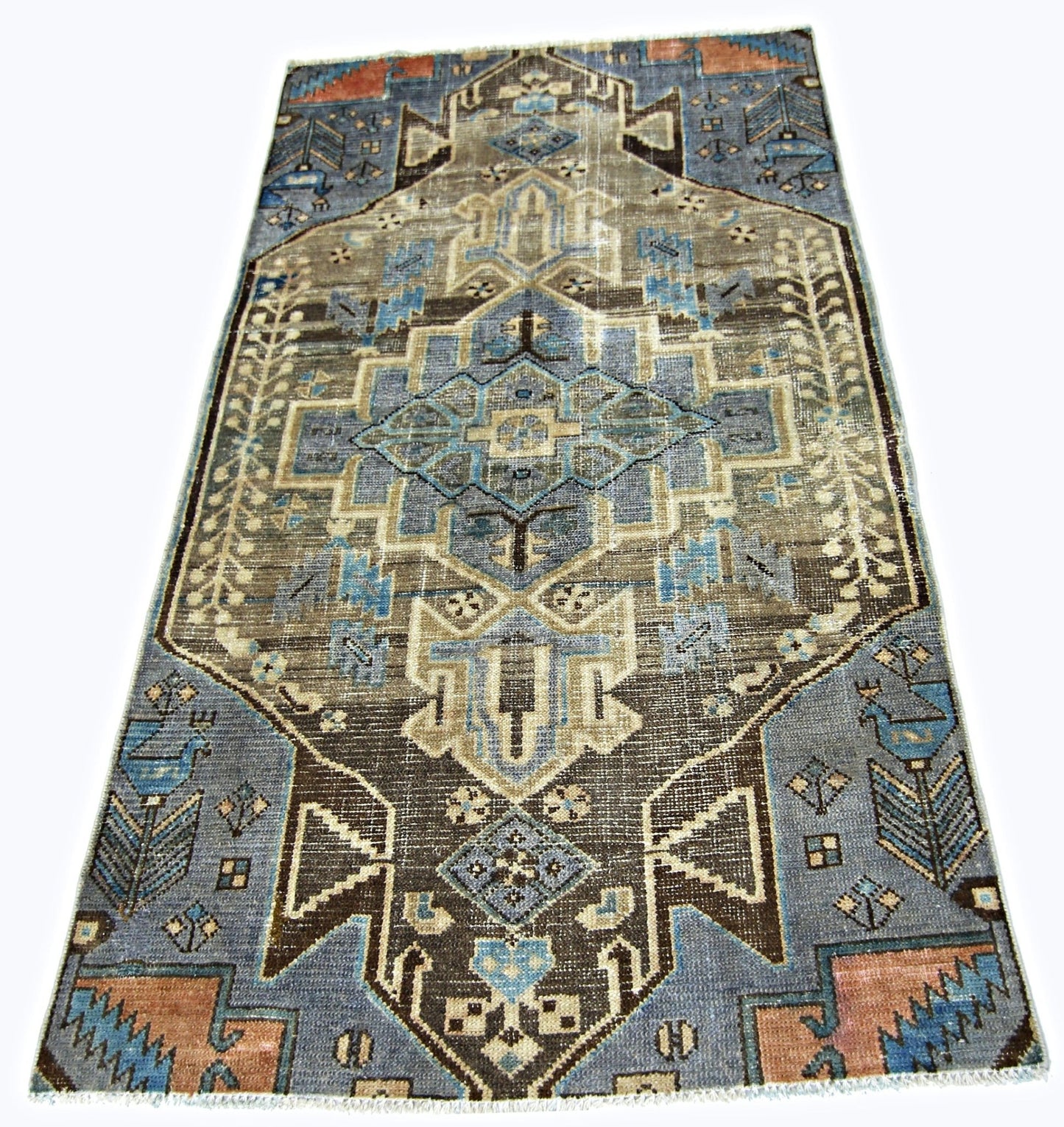 Handmade Vintage Persian Kerman Rug | 171 x 96 cm | 5'7" x 3'2" - Najaf Rugs & Textile