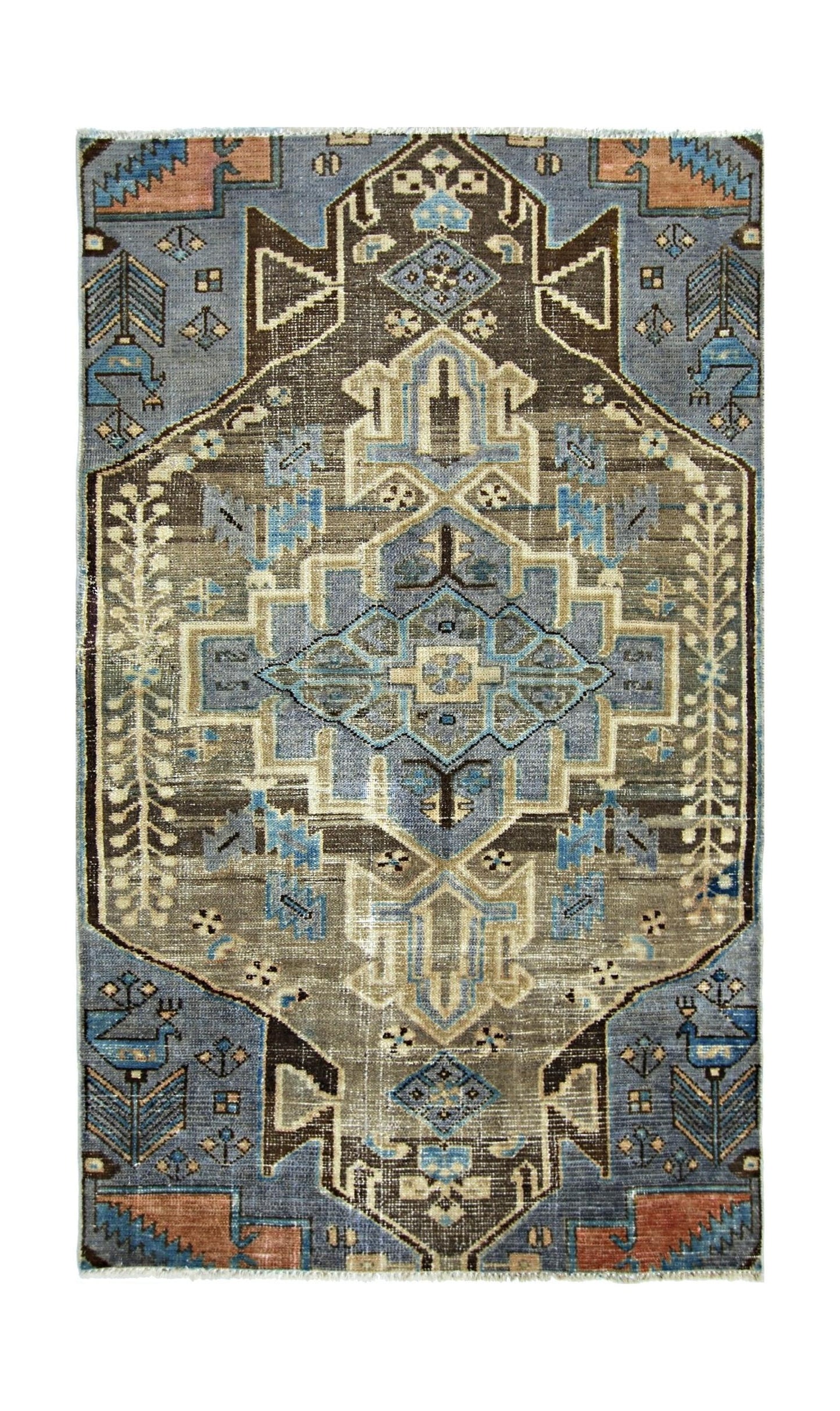 Handmade Vintage Persian Kerman Rug | 171 x 96 cm | 5'7" x 3'2" - Najaf Rugs & Textile