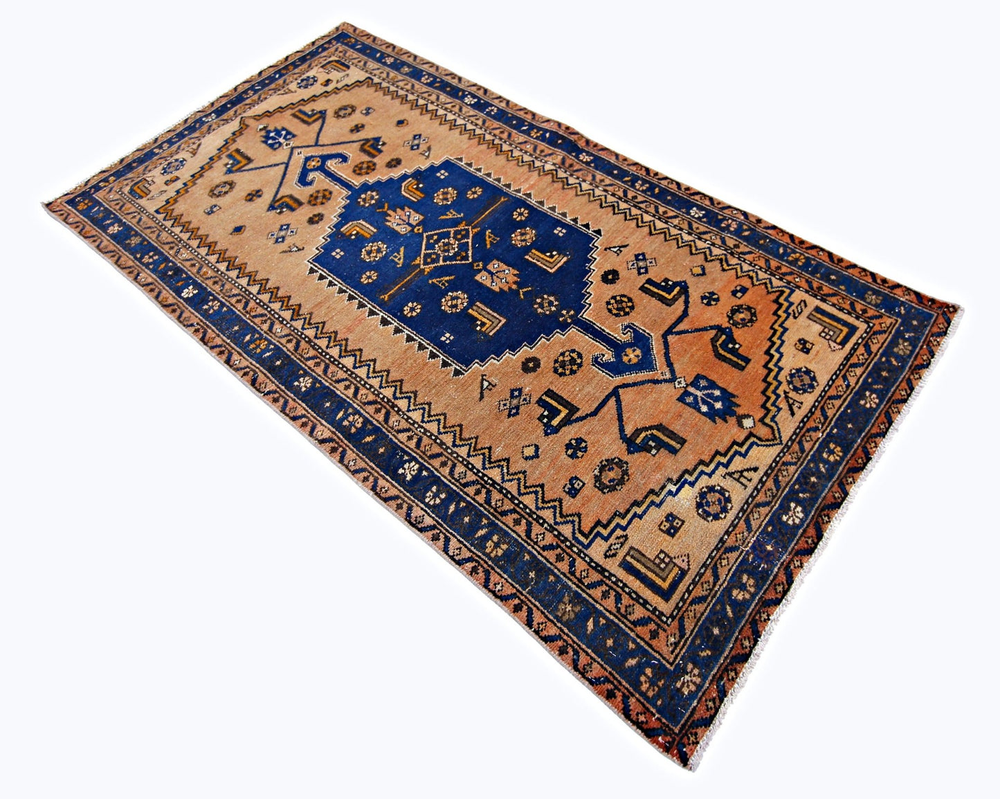 Handmade Vintage Persian Hamadan Rug | 186 x 100 cm | 6'1" x 3'3" - Najaf Rugs & Textile