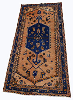 Handmade Vintage Persian Hamadan Rug | 186 x 100 cm | 6'1" x 3'3" - Najaf Rugs & Textile