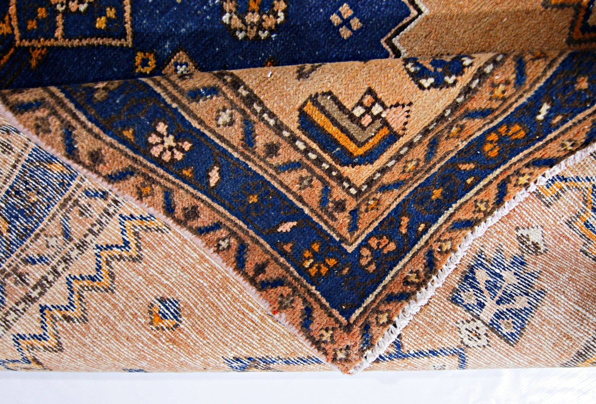 Handmade Vintage Persian Hamadan Rug | 186 x 100 cm | 6'1" x 3'3" - Najaf Rugs & Textile