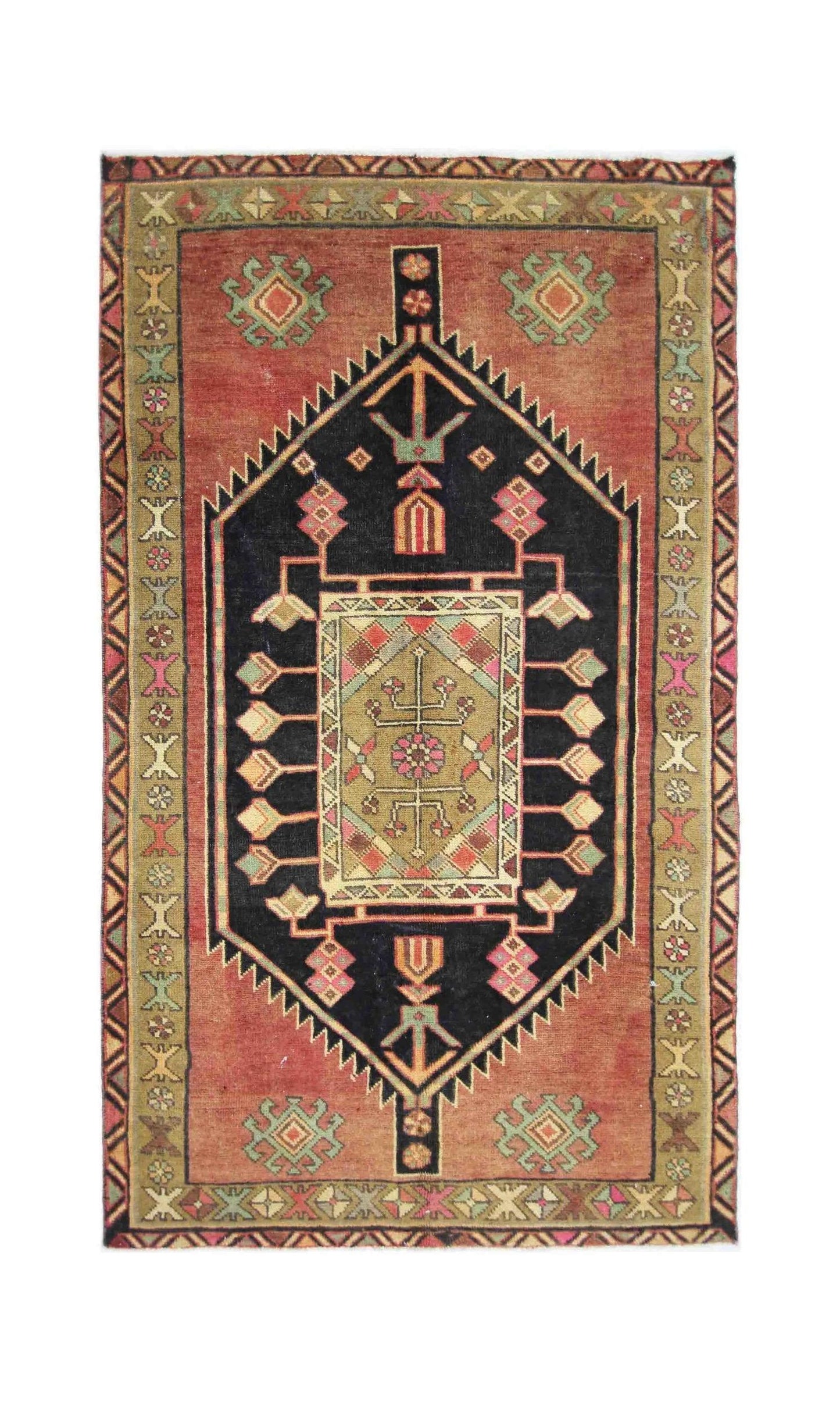 Handmade Vintage Persian Rug | 191 x 108 cm | 6'3" x 3'6" - Najaf Rugs & Textile