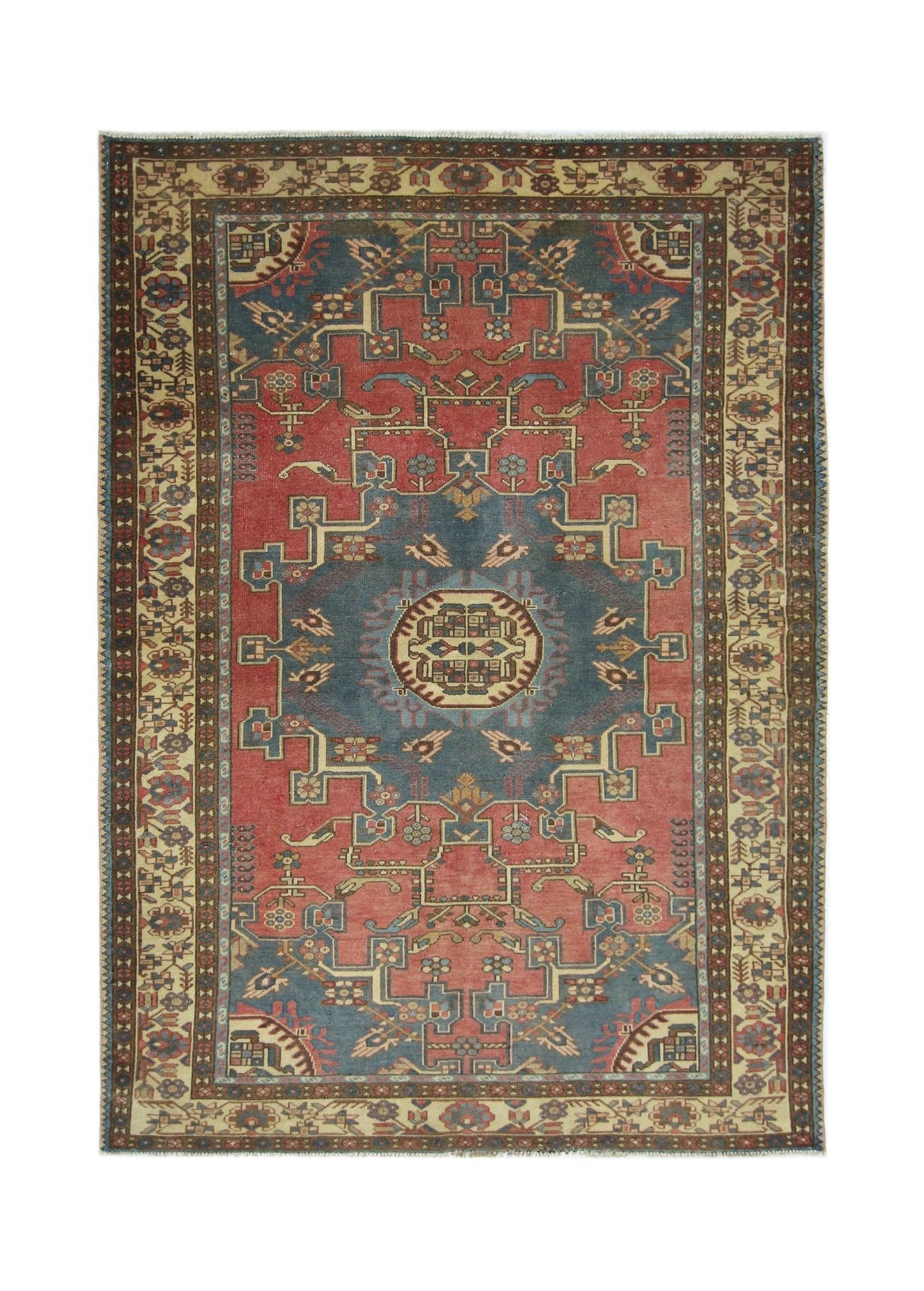 Handmade Vintage Persian Rug | 193 x 134 cm | 6'4" x 4'5" - Najaf Rugs & Textile