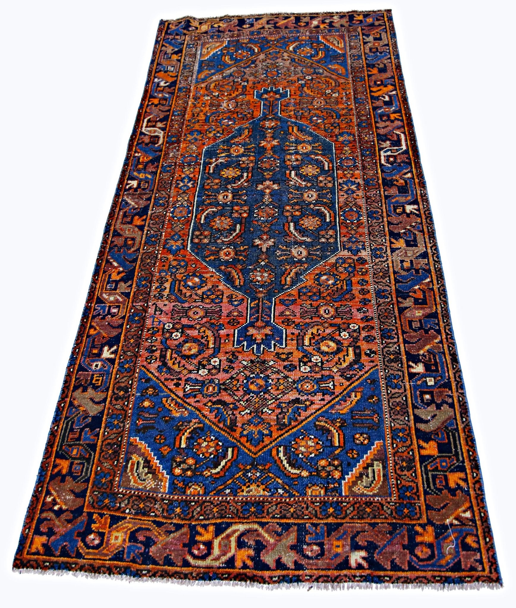 Handmade Vintage Persian Hamadan Rug | 195 x 119 cm | 6'5" x 3'11" - Najaf Rugs & Textile