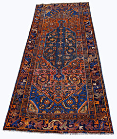 Handmade Vintage Persian Hamadan Rug | 195 x 119 cm | 6'5" x 3'11" - Najaf Rugs & Textile