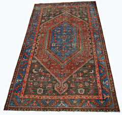 Handmade Vintage Persian Hamadan Rug | 196 x 134 cm | 6'5" x 4'5" - Najaf Rugs & Textile