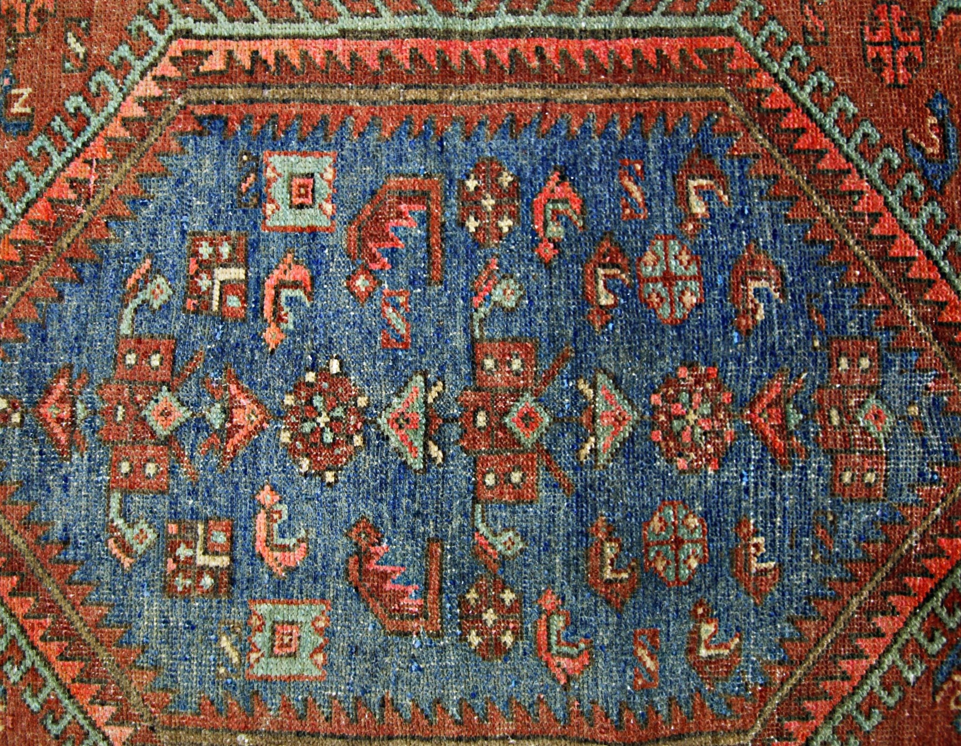 Handmade Vintage Persian Hamadan Rug | 196 x 134 cm | 6'5" x 4'5" - Najaf Rugs & Textile