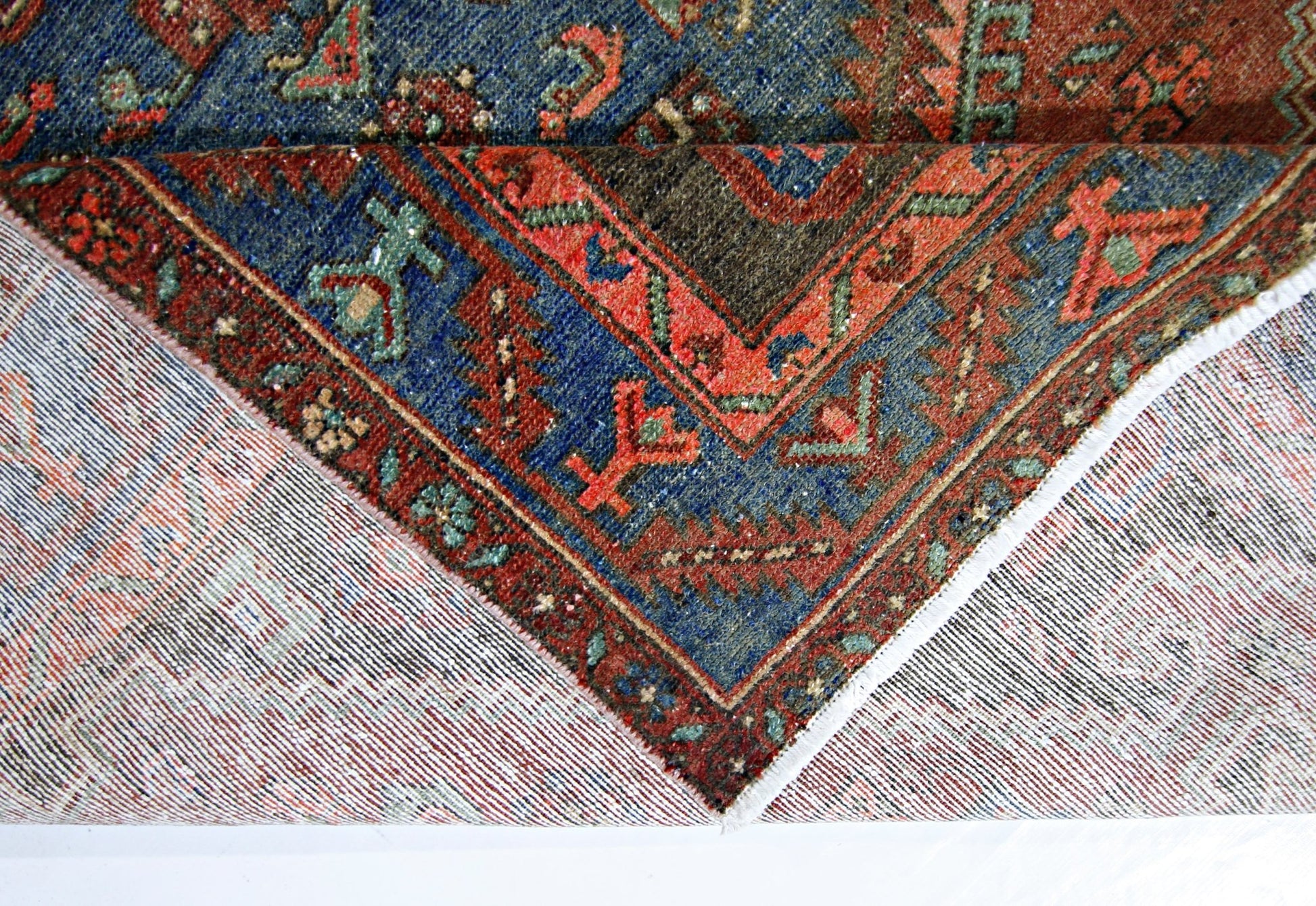 Handmade Vintage Persian Hamadan Rug | 196 x 134 cm | 6'5" x 4'5" - Najaf Rugs & Textile