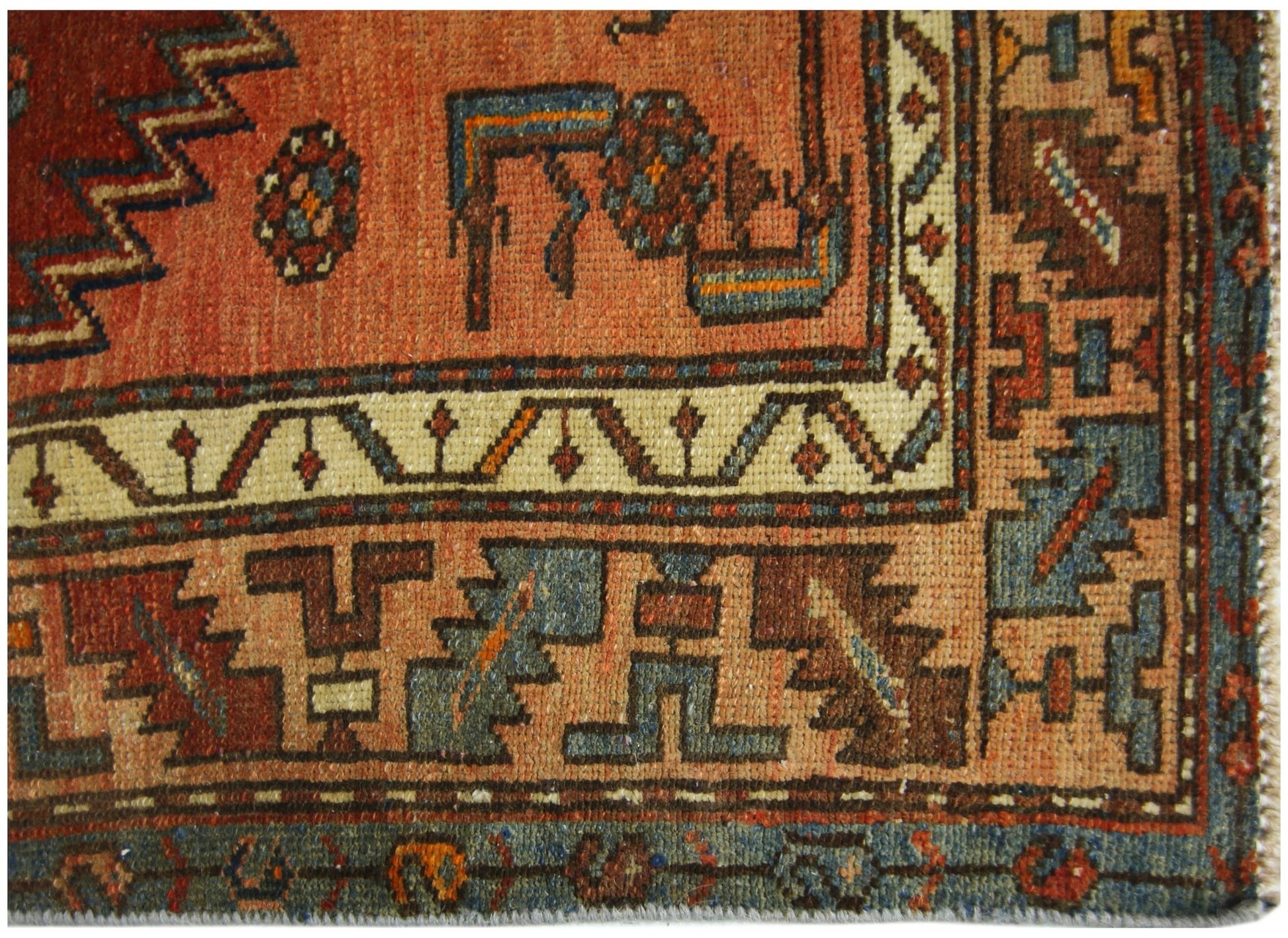 Handmade Vintage Persian Hamadan Rug | 197 x 120 cm | 6'6" x 3'11" - Najaf Rugs & Textile