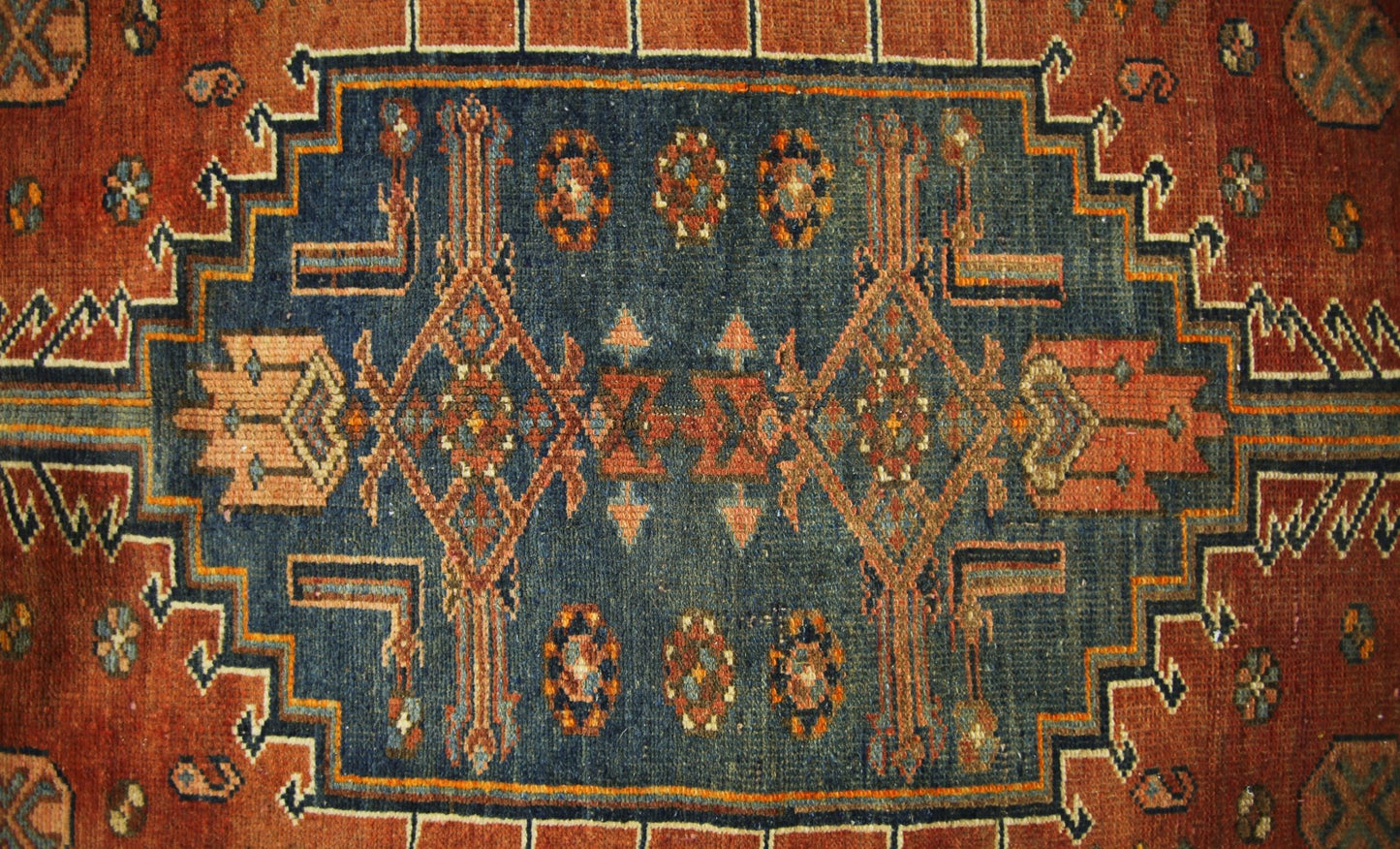 Handmade Vintage Persian Hamadan Rug | 197 x 120 cm | 6'6" x 3'11" - Najaf Rugs & Textile