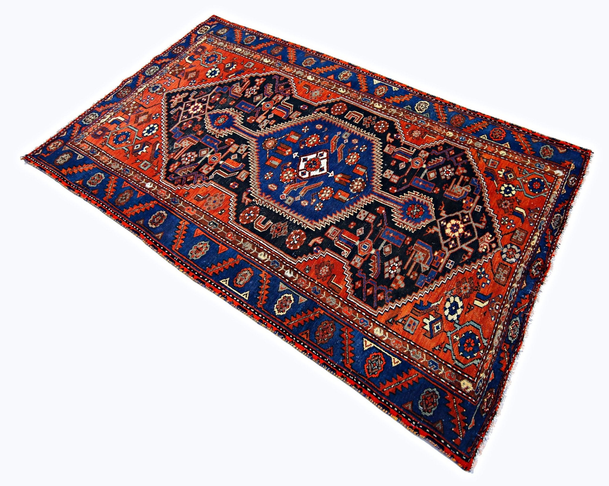 Handmade Vintage Persian Zanjan Rug | 198 x 120 cm | 6'6" x 3'11" - Najaf Rugs & Textile