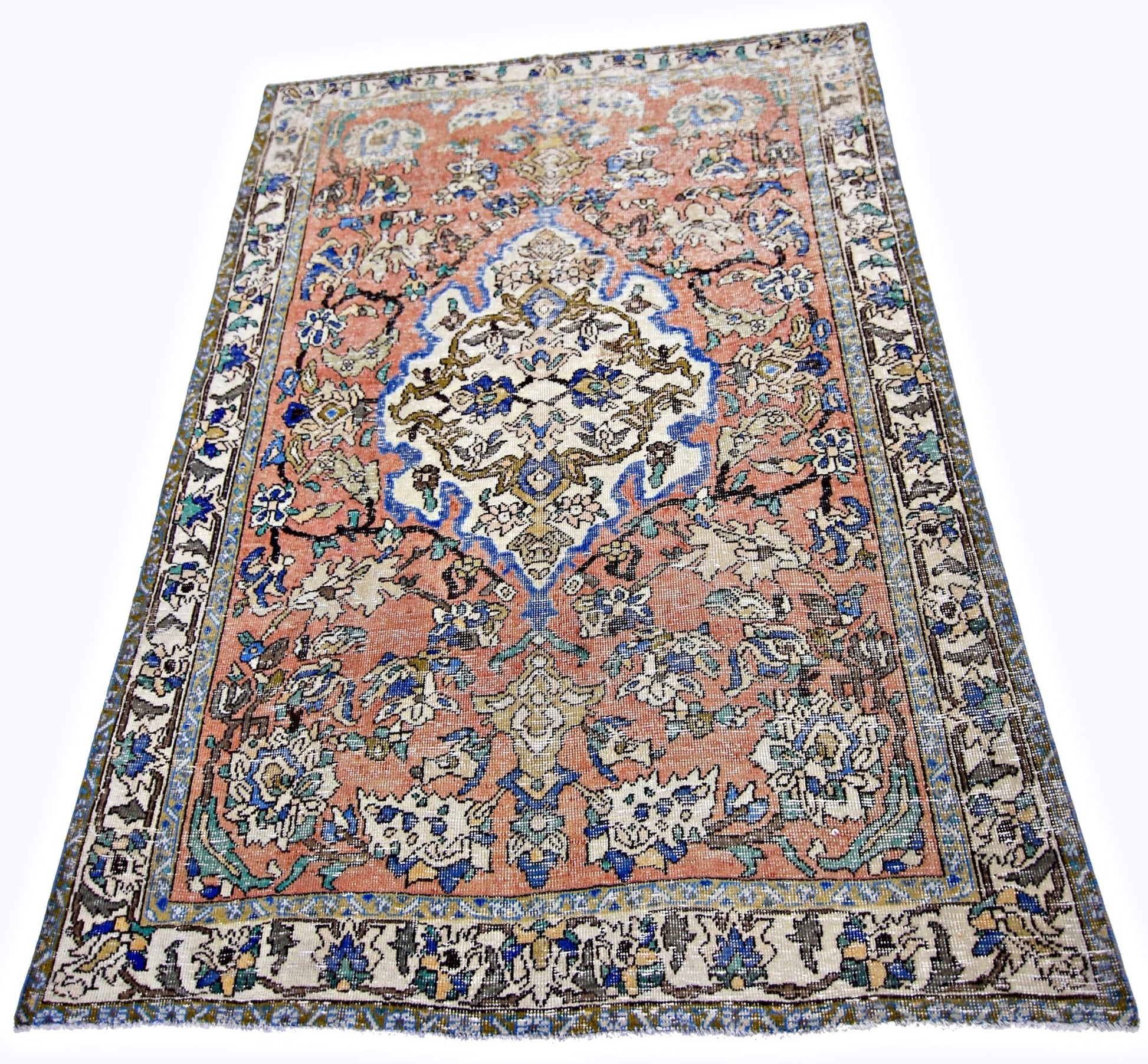 Handmade Vintage Persian Rug | 201 x 146 cm | 6'7" x 4'10" - Najaf Rugs & Textile