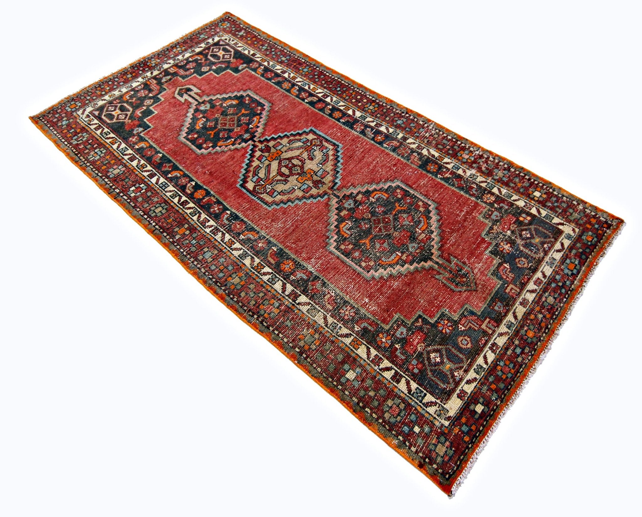 Handmade Vintage Persian Rug | 205 x 102 cm | 6'9" x 3'4" - Najaf Rugs & Textile