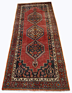 Handmade Vintage Persian Rug | 205 x 102 cm | 6'9" x 3'4" - Najaf Rugs & Textile