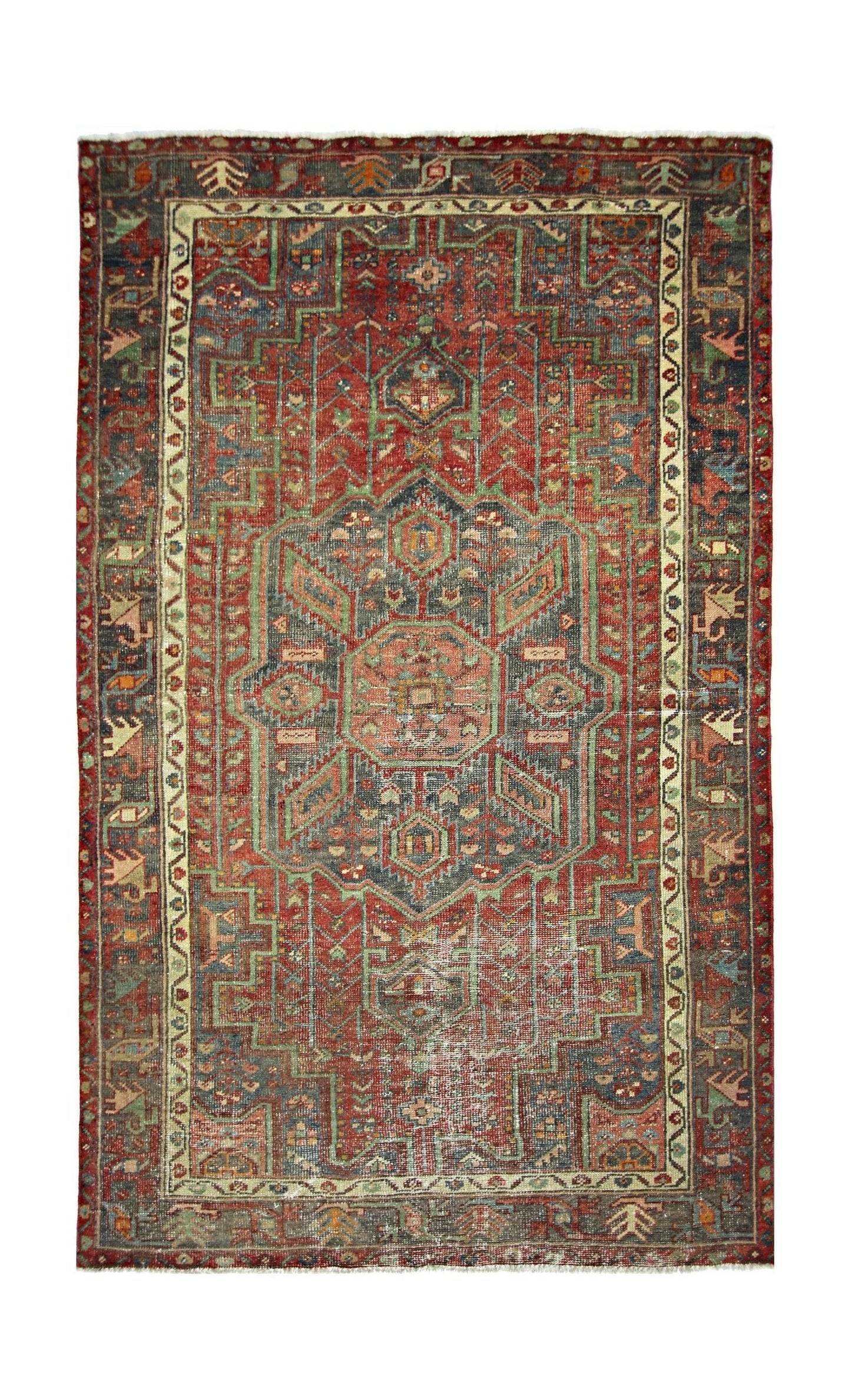 Handmade Vintage Persian Rug | 211 x 123 cm | 6'11" x 4' - Najaf Rugs & Textile