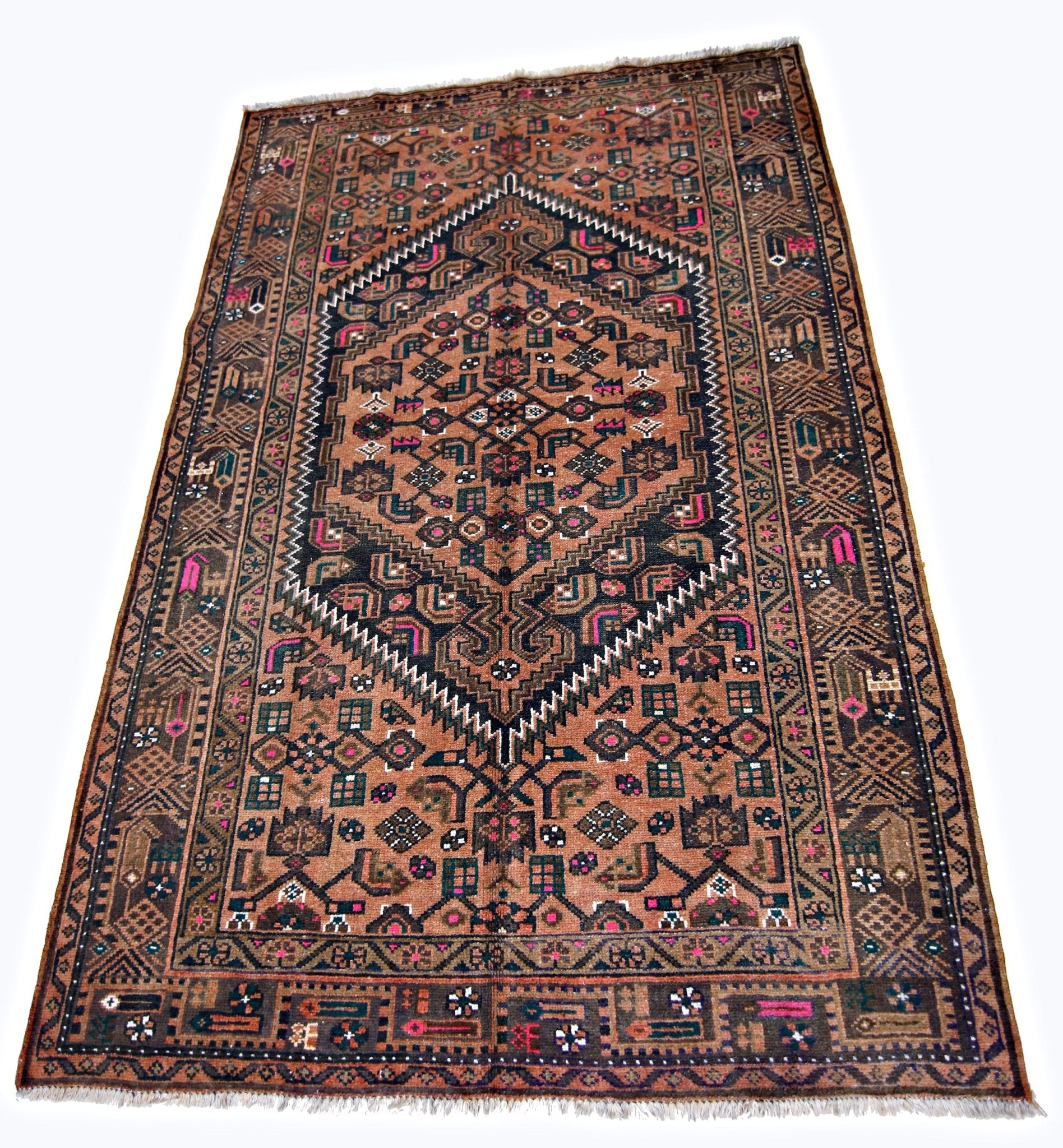Handmade Vintage Persian Rug | 216 x 143 cm | 7'1" x 4'8" - Najaf Rugs & Textile